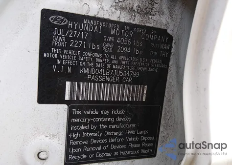 2018 Hyundai Elantra Sport from USA, damaged, VIN KMHD04LB7JU534799